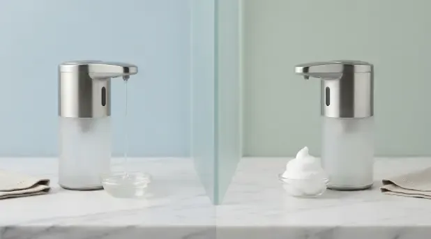 Comparativa entre dispensador de jabón líquido y dispensador de espuma