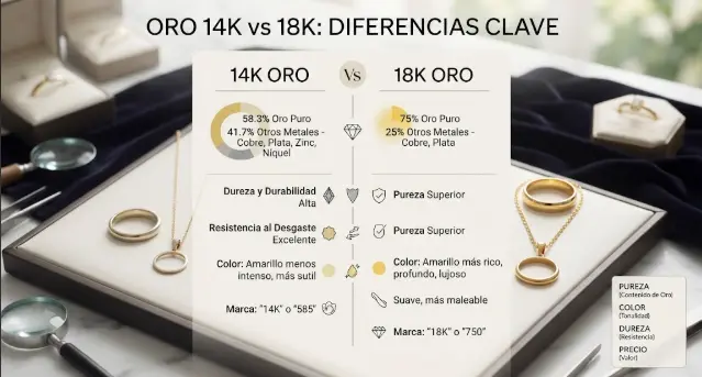 Oro 14k vs 18k: Diferencias,Cuál Elegir